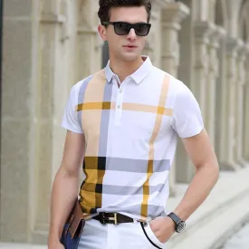 2019 summer polo shirt men brand clothing cotton short sleeve business casual plaid designer homme camisa breathable plus size