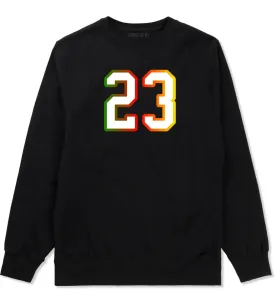 23 Cement Print Colorful Jersey Crewneck Sweatshirt