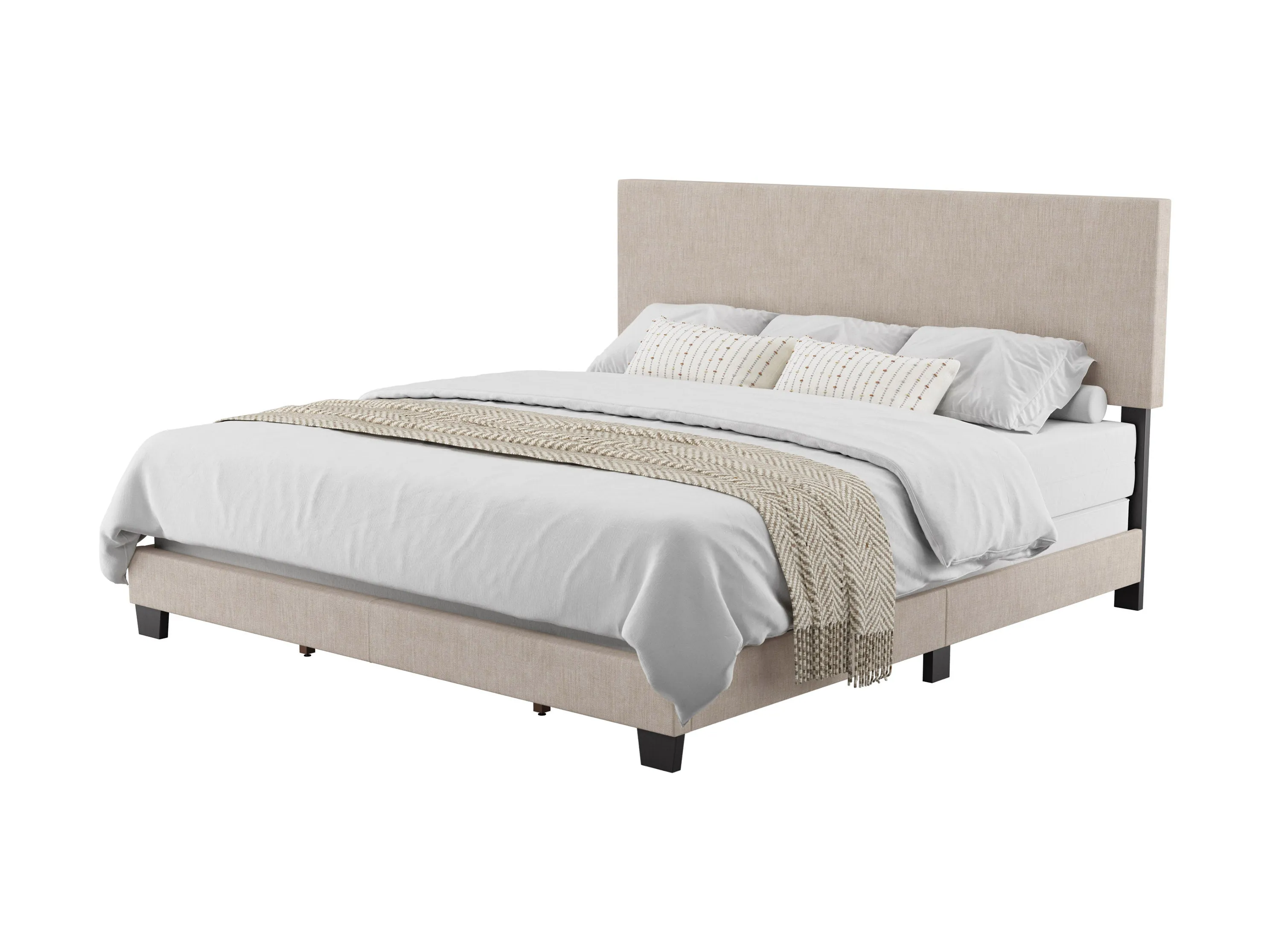 Beige Modern King Bed