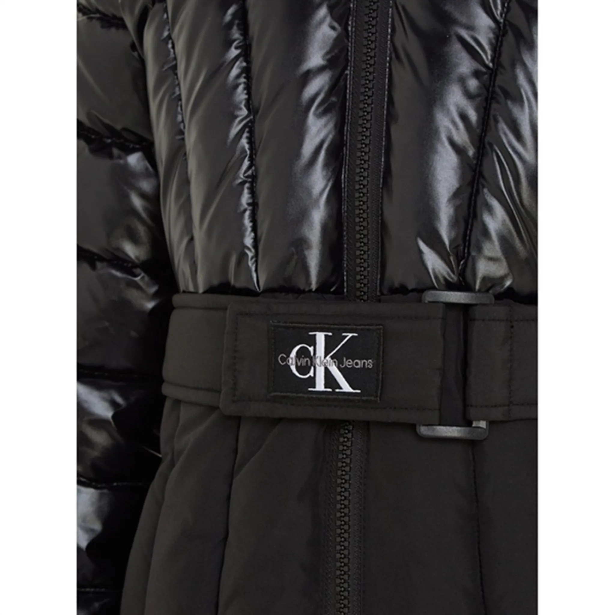 Calvin Klein Long Belted Puffer Coat Ck Black