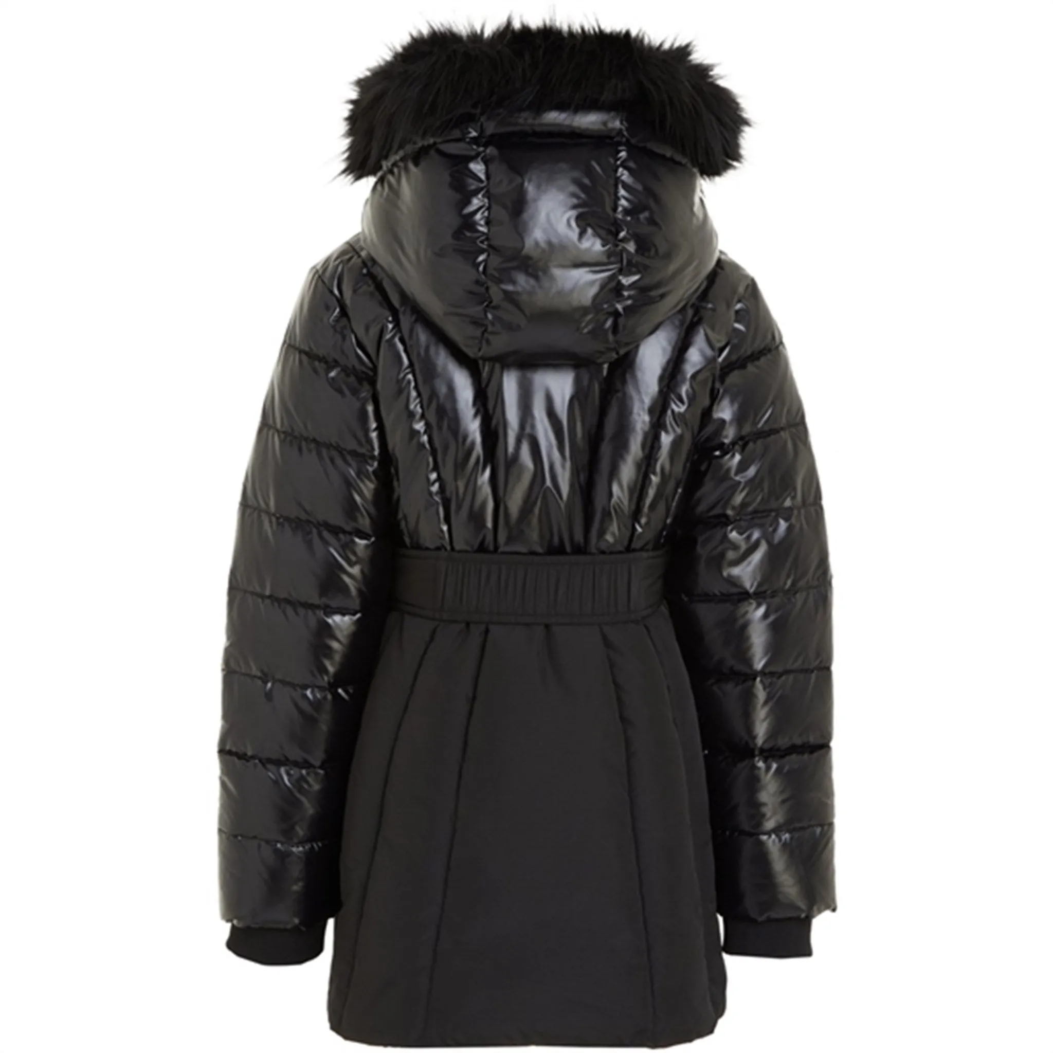 Calvin Klein Long Belted Puffer Coat Ck Black