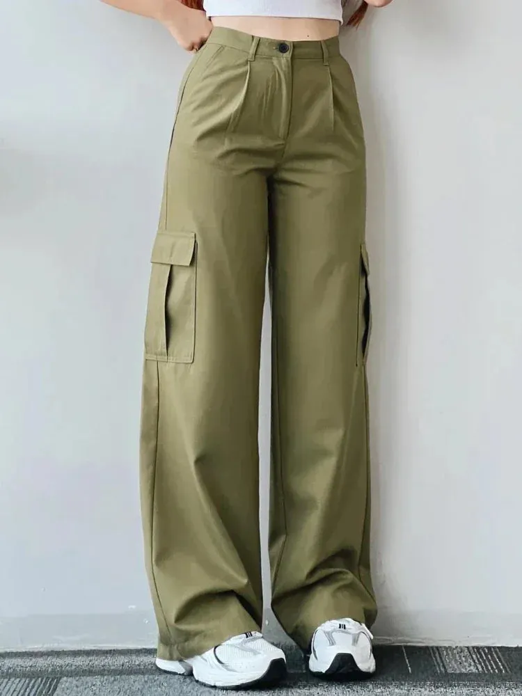 Casual Wide Leg Streetwear Pants with Pockets