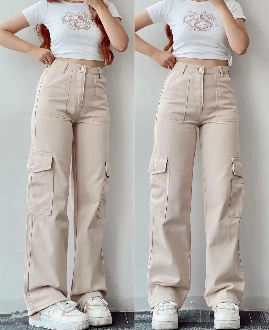 Casual Wide Leg Streetwear Pants with Pockets