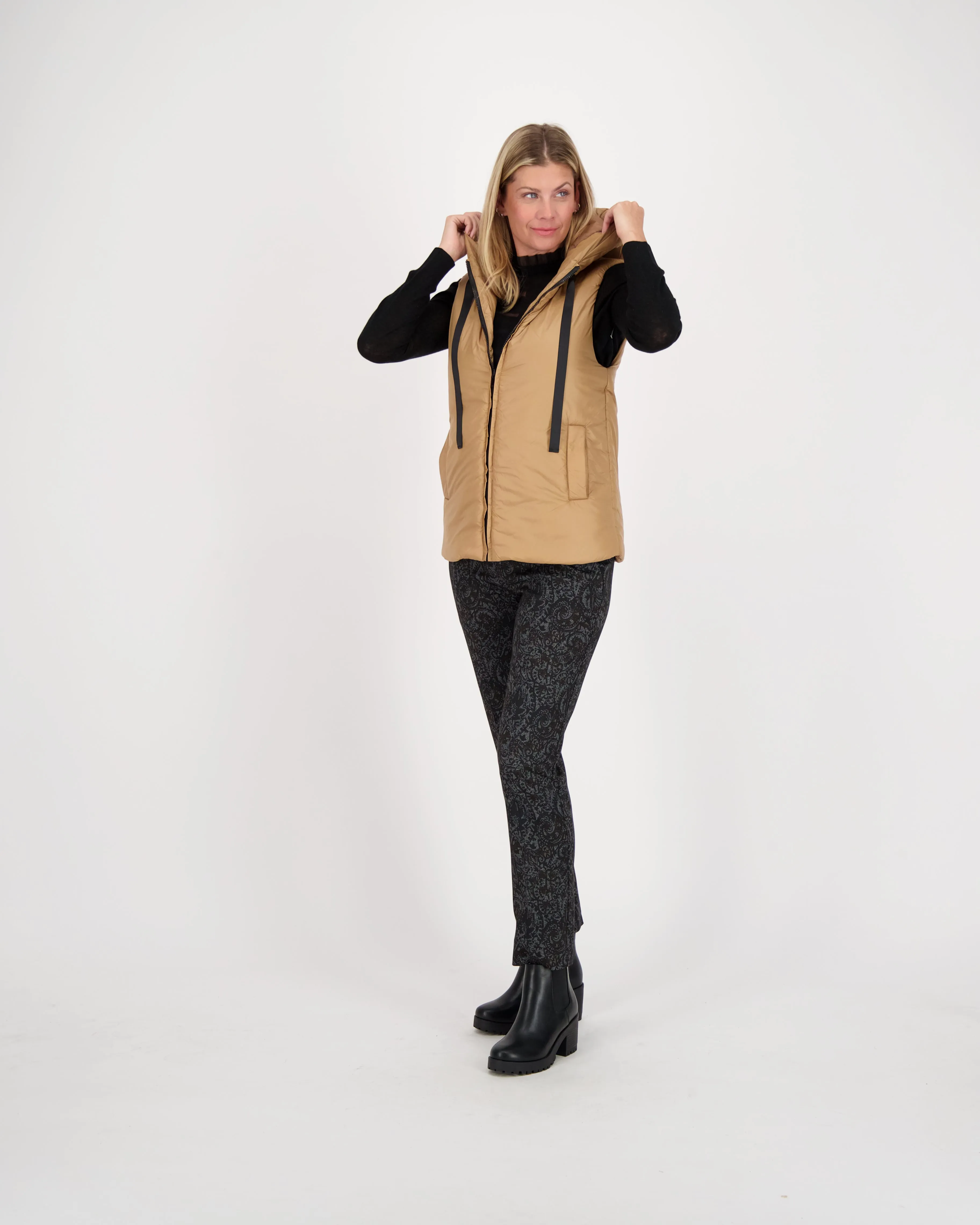 Coat With Hooded Puffer Vest