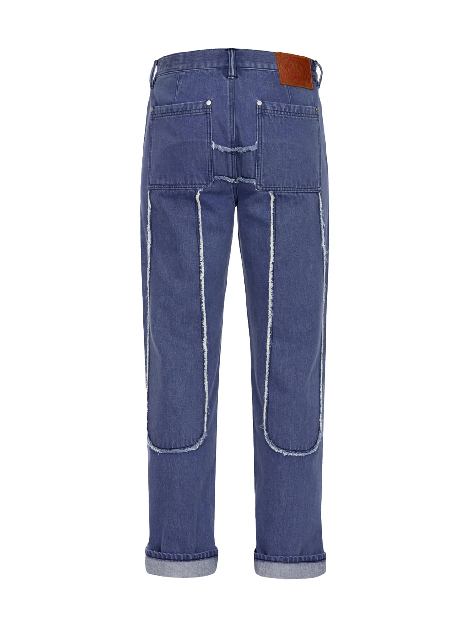 Daicock with Fringed Edges Baggy Fit Work Jeans