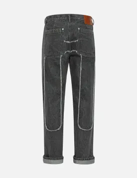 Daicock with Fringed Edges Baggy Fit Work Jeans