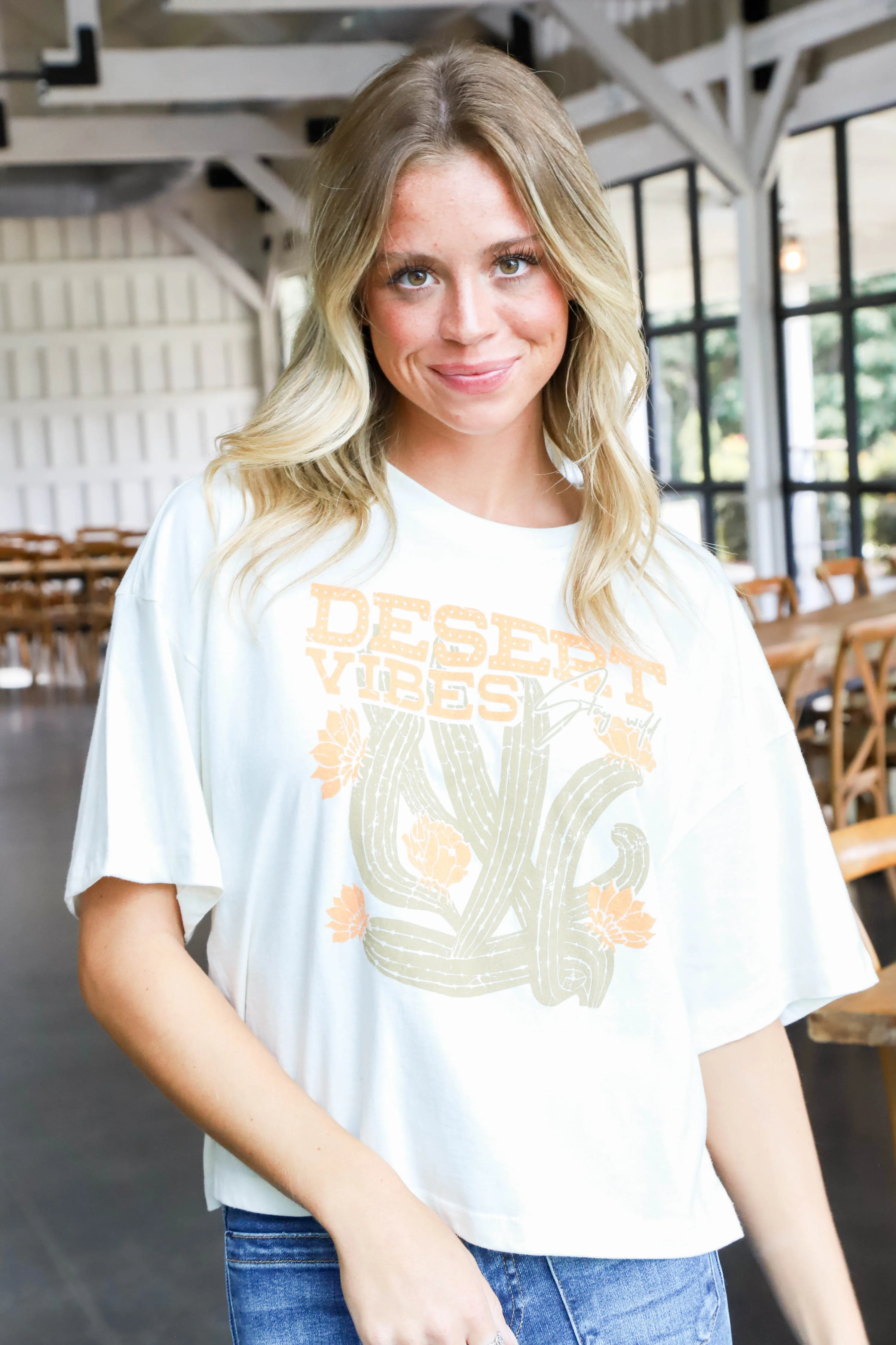 Desert Vibes Graphic Tee, Vintage White