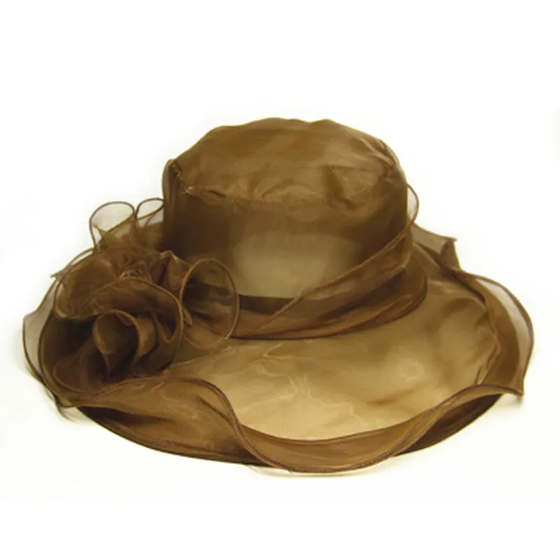 Elegant Church Summer Wide Brim Sun Hat