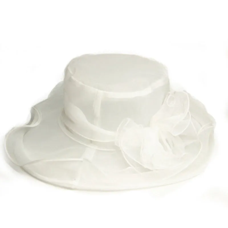 Elegant Church Summer Wide Brim Sun Hat