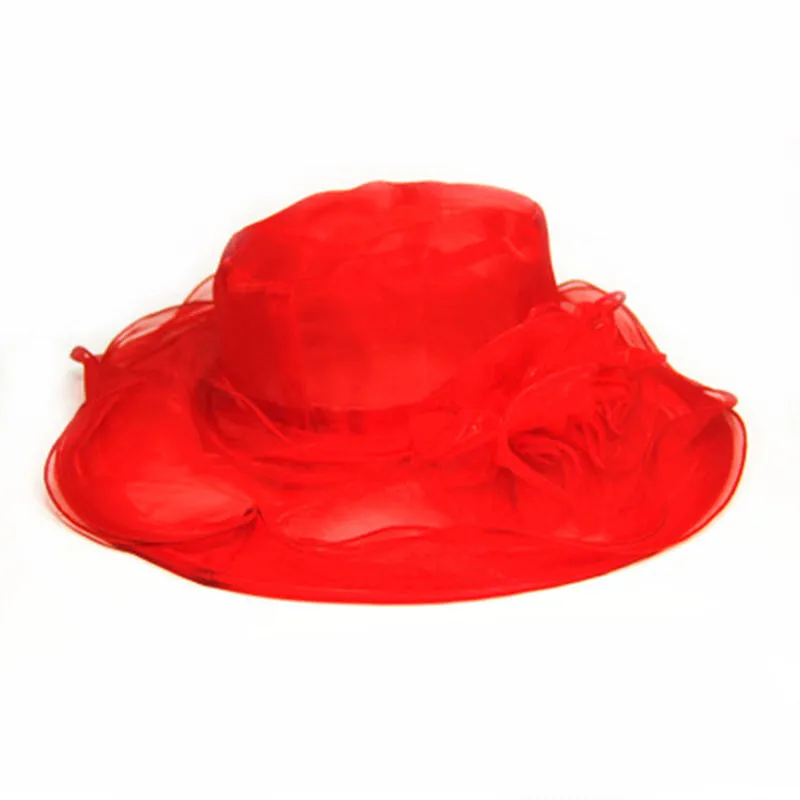 Elegant Church Summer Wide Brim Sun Hat