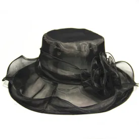 Elegant Church Summer Wide Brim Sun Hat