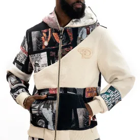 F5708 Narco tapestry Hoodie - White