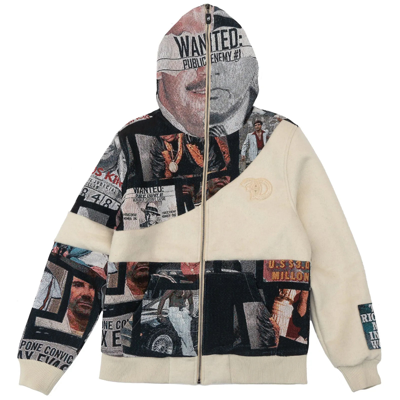 F5708 Narco tapestry Hoodie - White