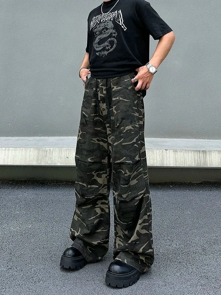 Faire Echo Camo Design Straight-Leg Pants