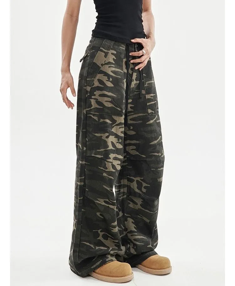 Faire Echo Camo Design Straight-Leg Pants