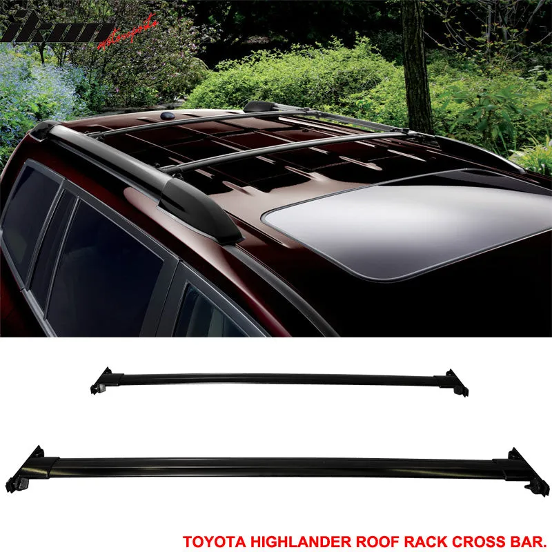 Fits 08-13 Highlander OE Black Roof Rack Cross Bar Kit Luggage Carrier