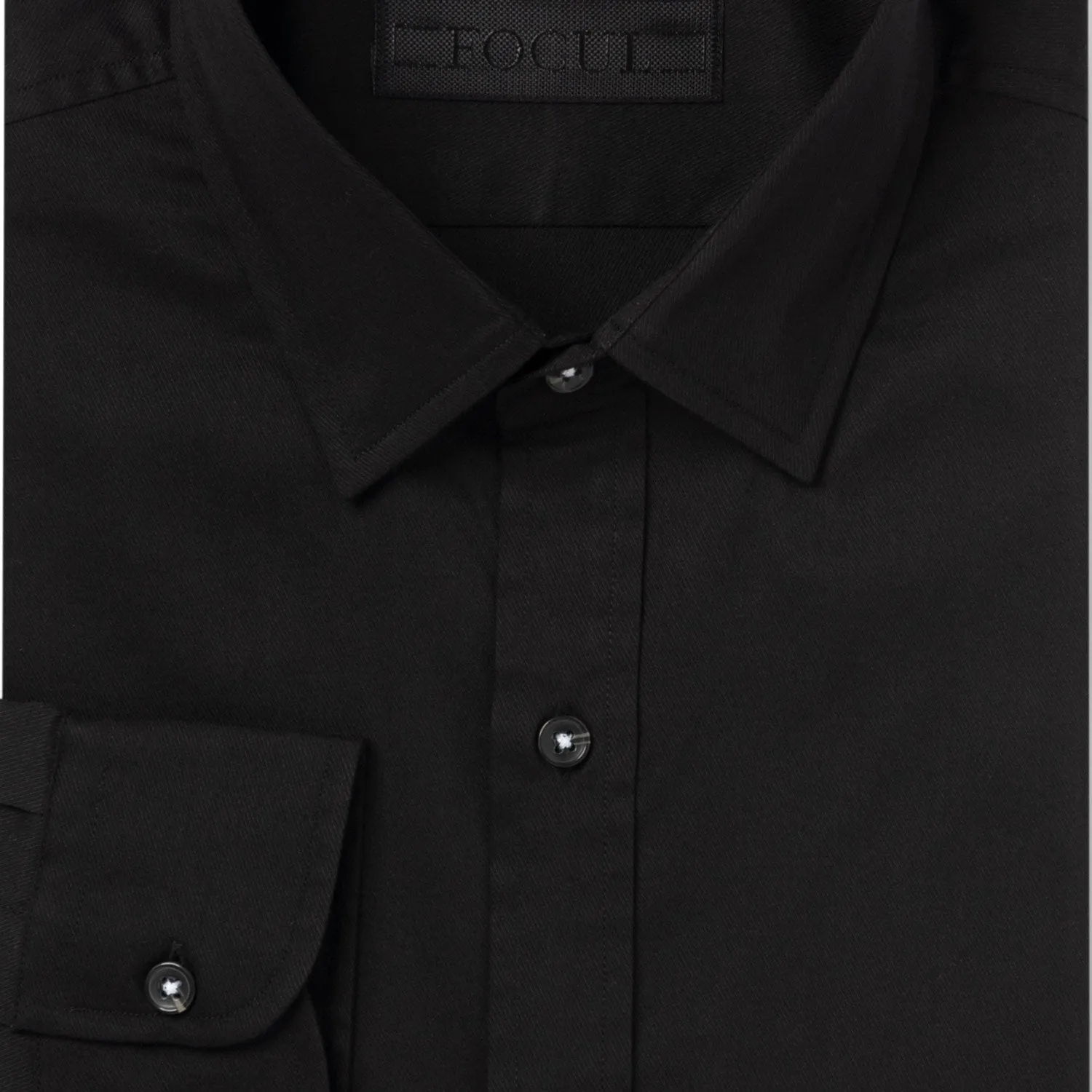 Focul - Black Point Shirt With Button Detail