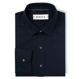 Focul - Dark Navy Point Shirt With Button Detail