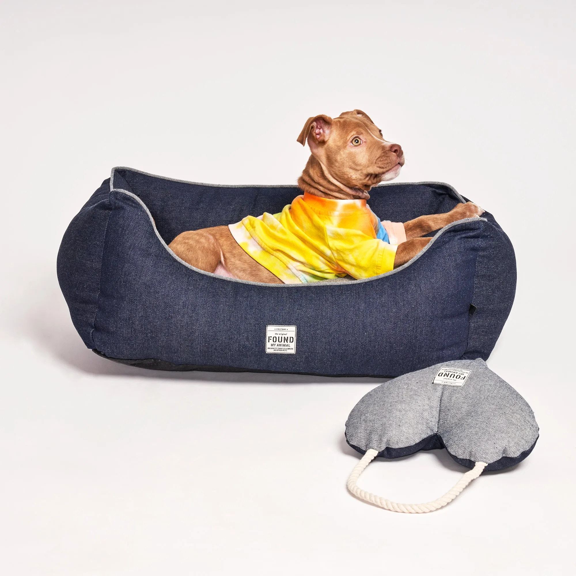 Found My Animal Denim Dog Bed