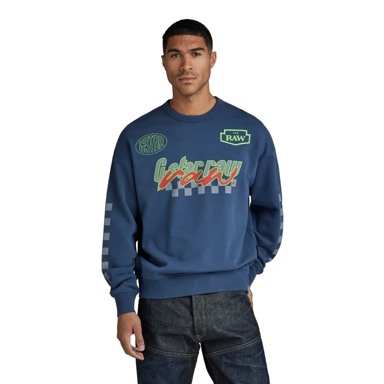 G-Star Men's Moto Sport Graphic Loose Sweatshirt