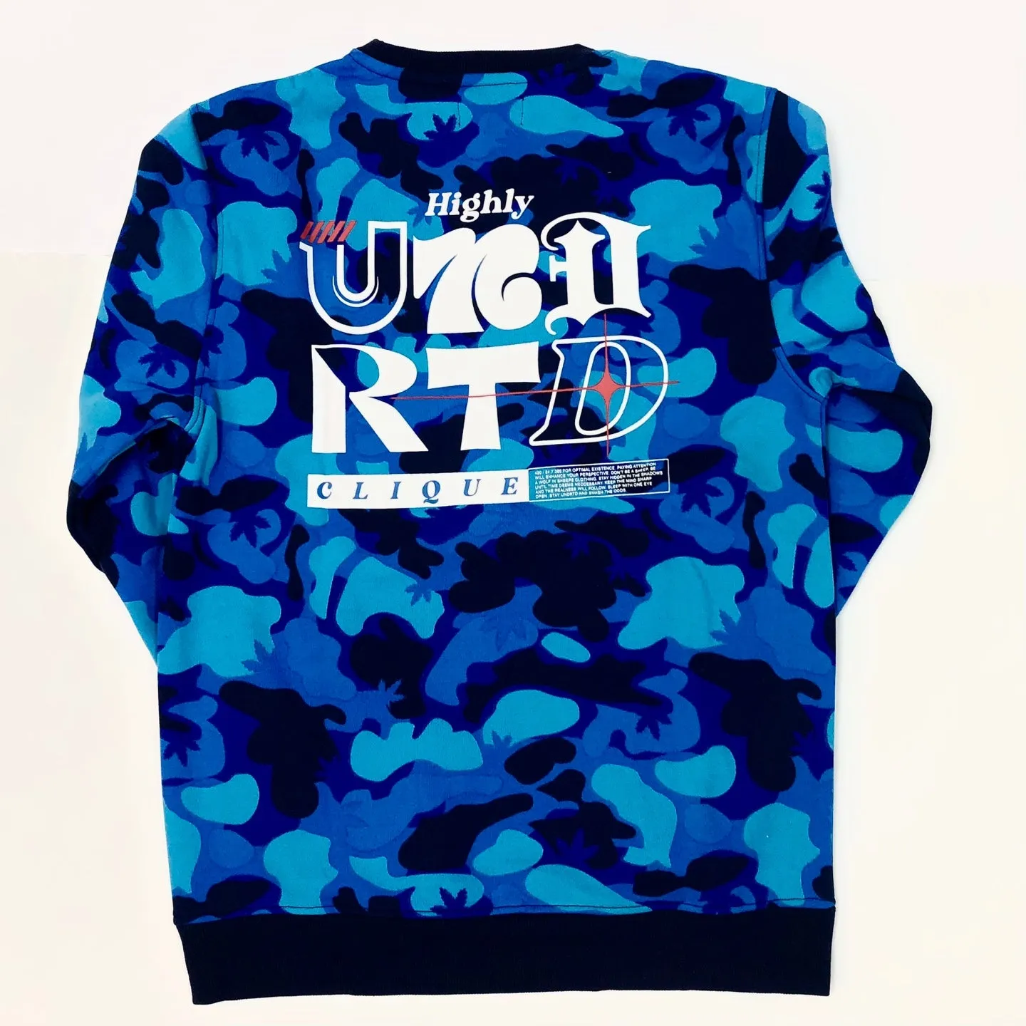 HIGHLY UNDRTD Highly U Camo Graphic Sweatshirt - Camo Blue