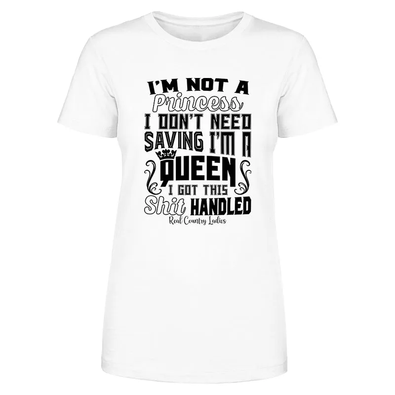 I'm Not A Princess Black Print Front Apparel