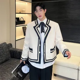 Korean Style Suit Coat Trend Men's Fashion College Style Jacket Personality Casual Male Blazers Autumn Clothing 9C2372