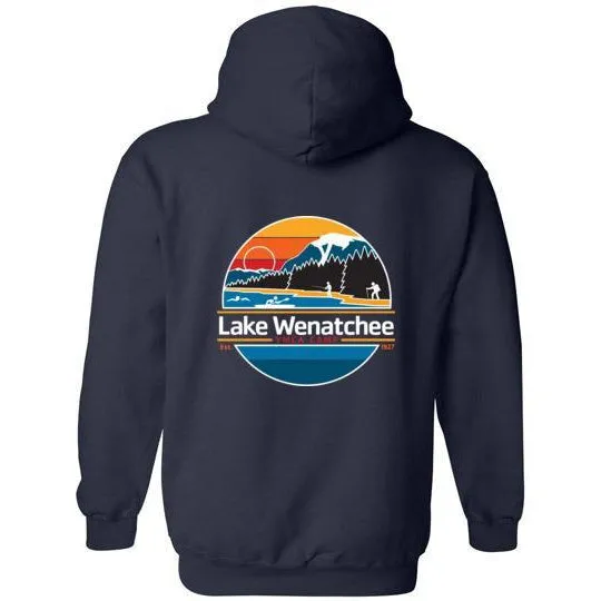 Lake Wenatchee Navy Pullover Hoodie - Lake Logo