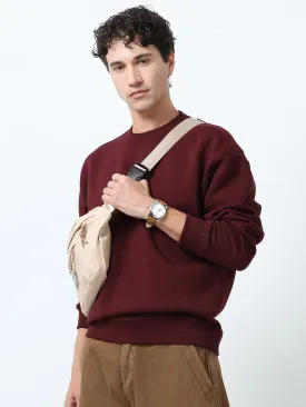 Lalo - Ribbed Plain Sweatshirt - Burgundy