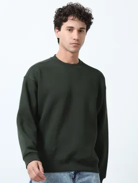 Lalo - Ribbed Plain Sweatshirt - Dark Green