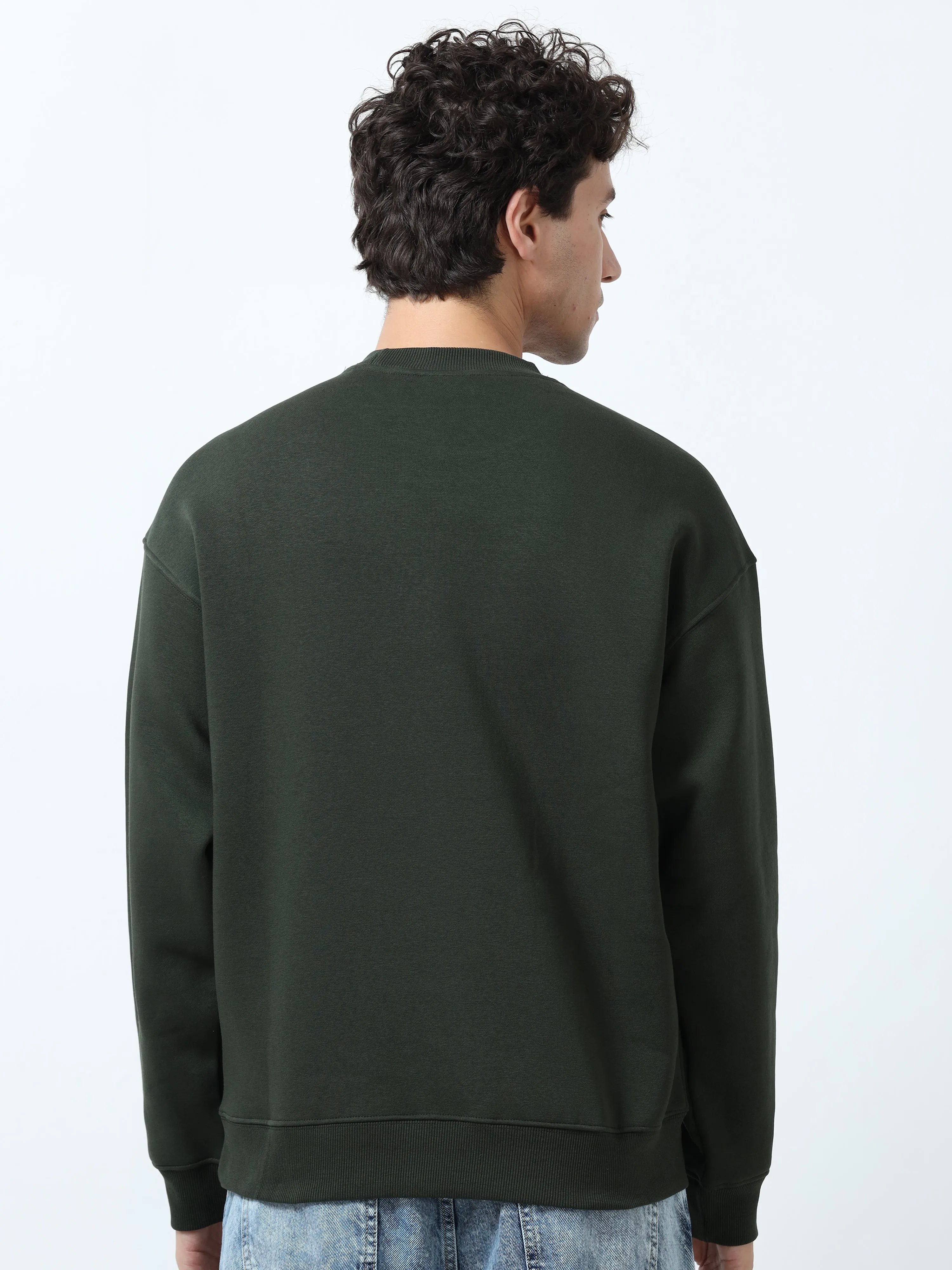 Lalo - Ribbed Plain Sweatshirt - Dark Green