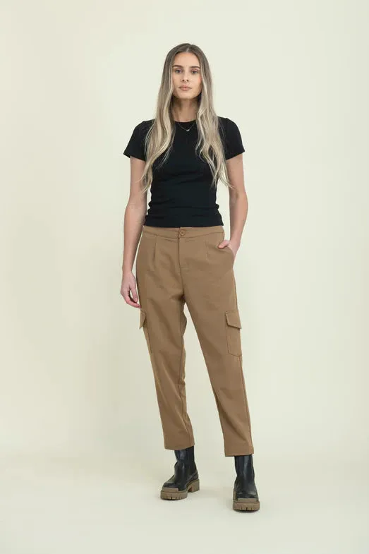 Laurel Slim Cargo Pant- Deep Caramel