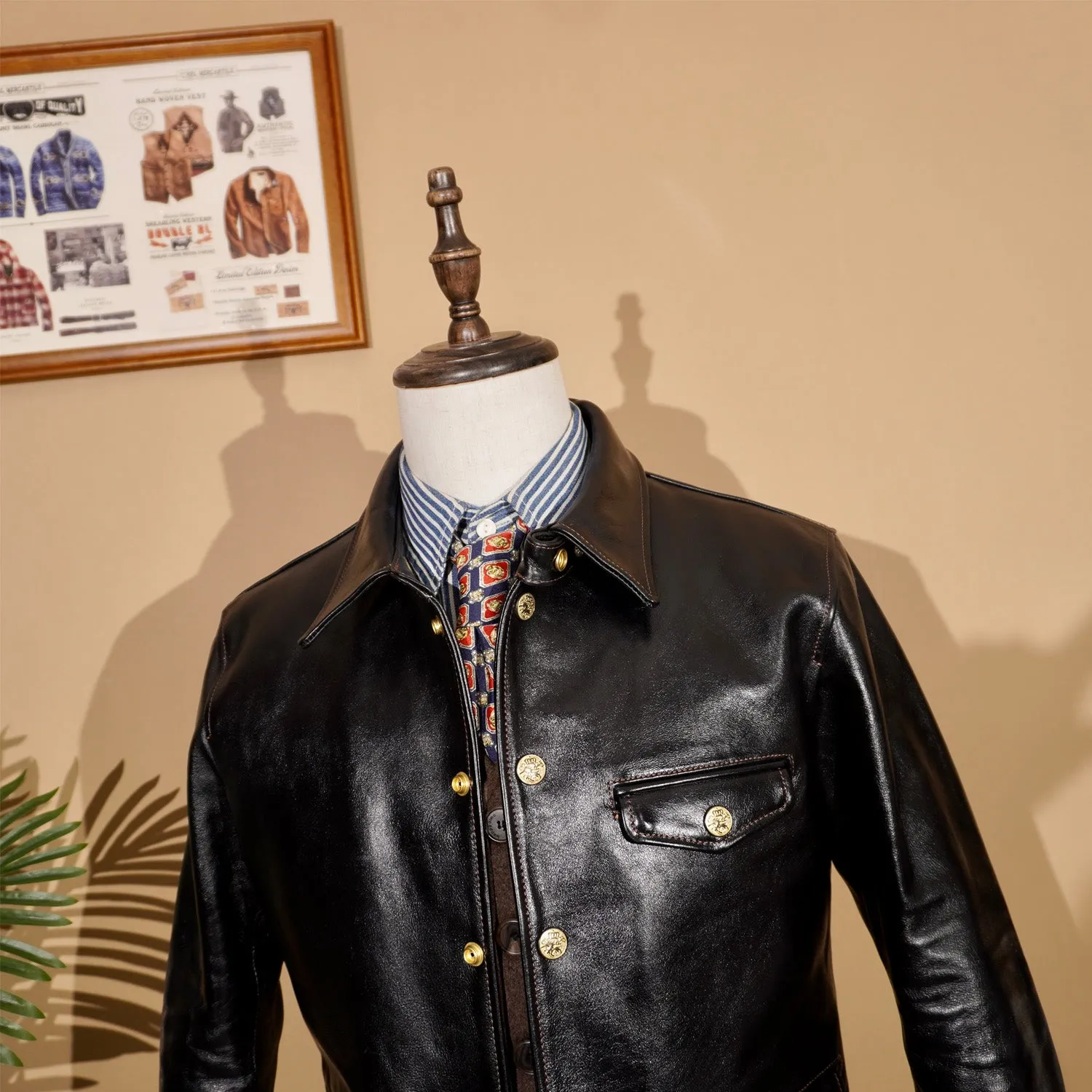 Men's Black Brakeman Leather Coat