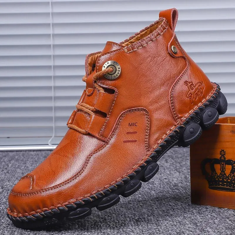 Men's Flexible Ankle Leather Boots