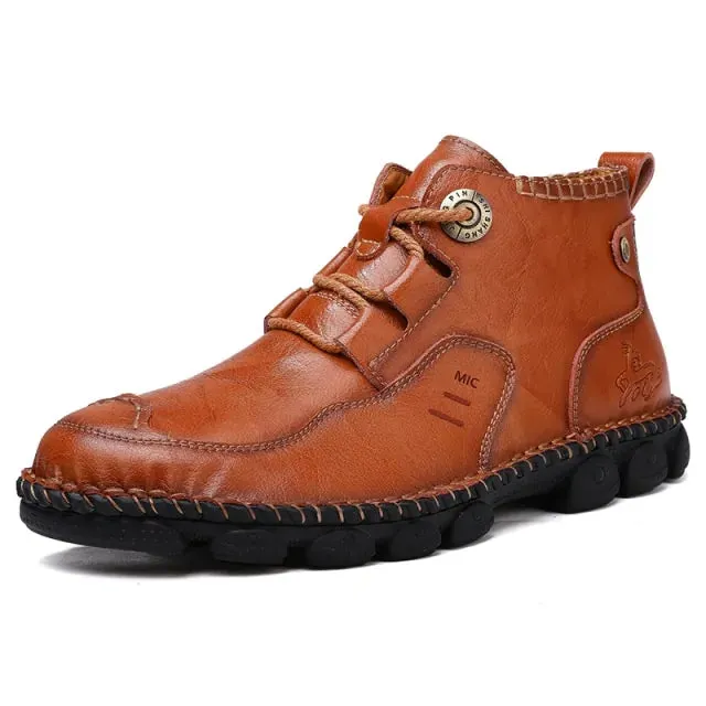 Men's Flexible Ankle Leather Boots