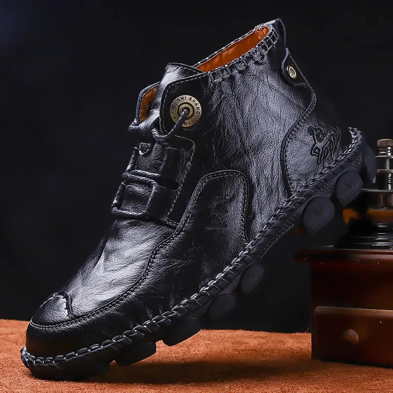 Men's Flexible Ankle Leather Boots