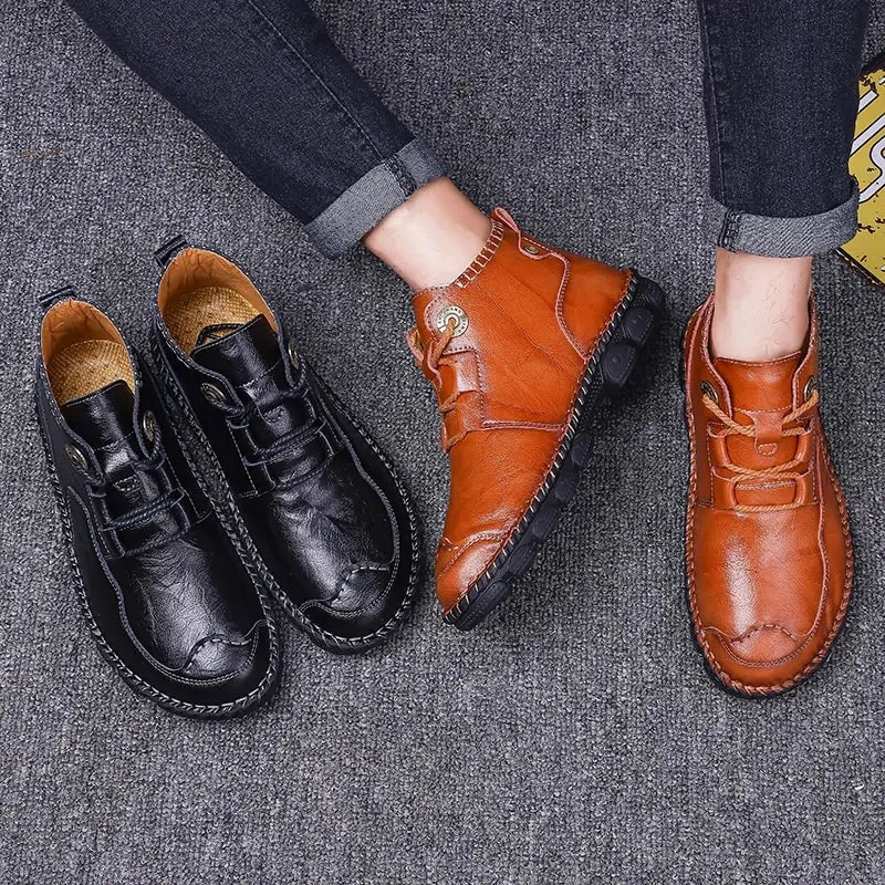 Men's Flexible Ankle Leather Boots