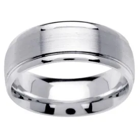 Mens Platinum Wedding Ring in 8mm Comfort Fit