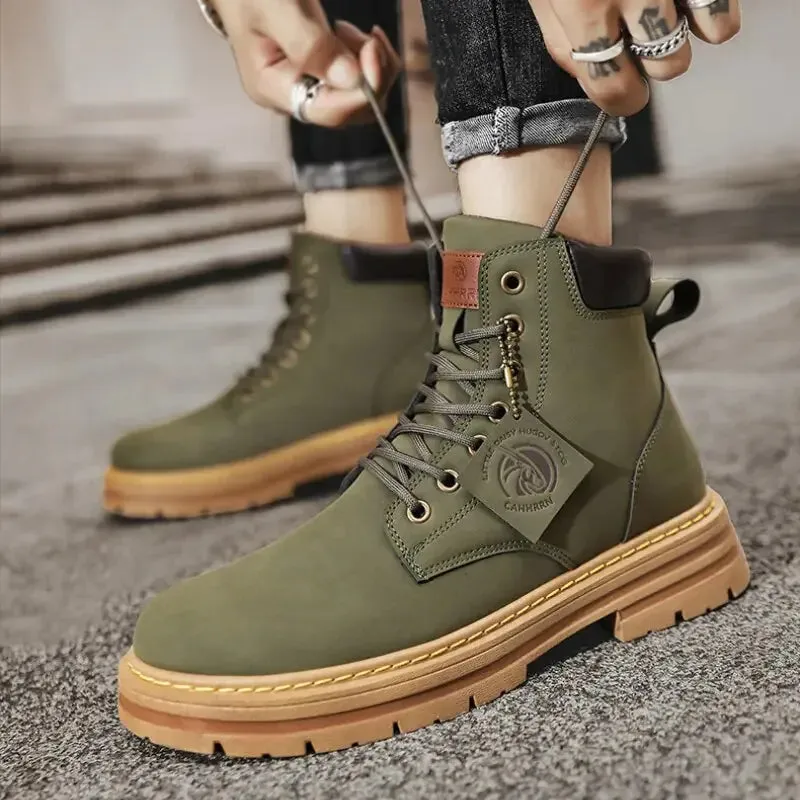 Men's Premium Leather High Top Boots