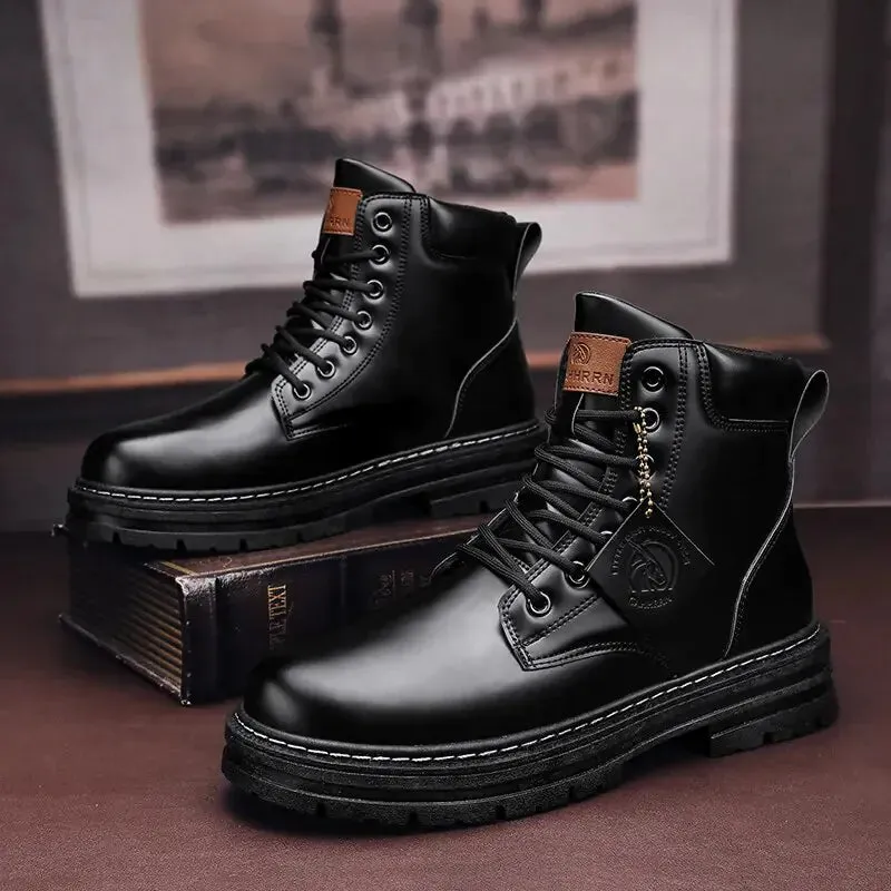 Men's Premium Leather High Top Boots