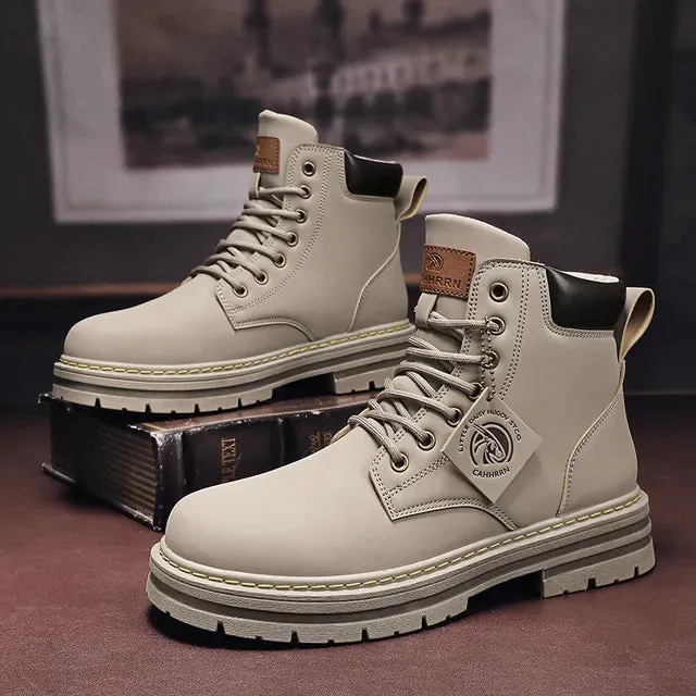 Men's Premium Leather High Top Boots