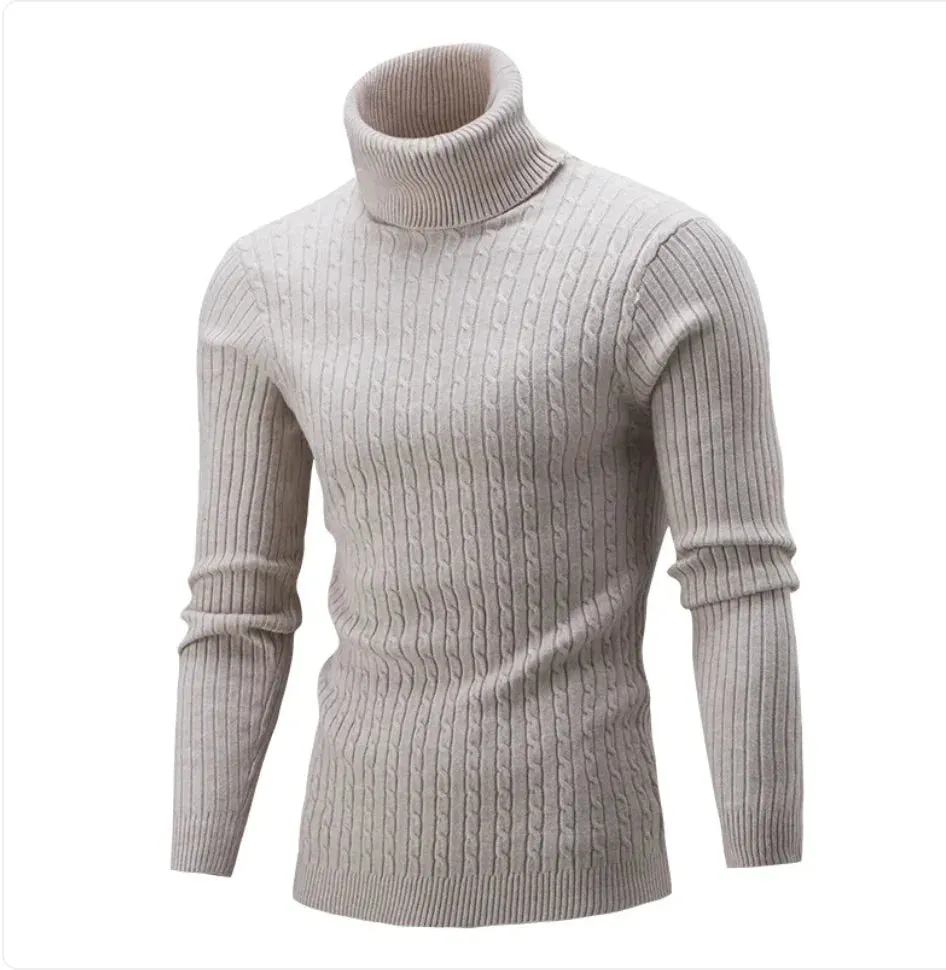 Men's Slim-Fit Knitted Turtleneck Sweater