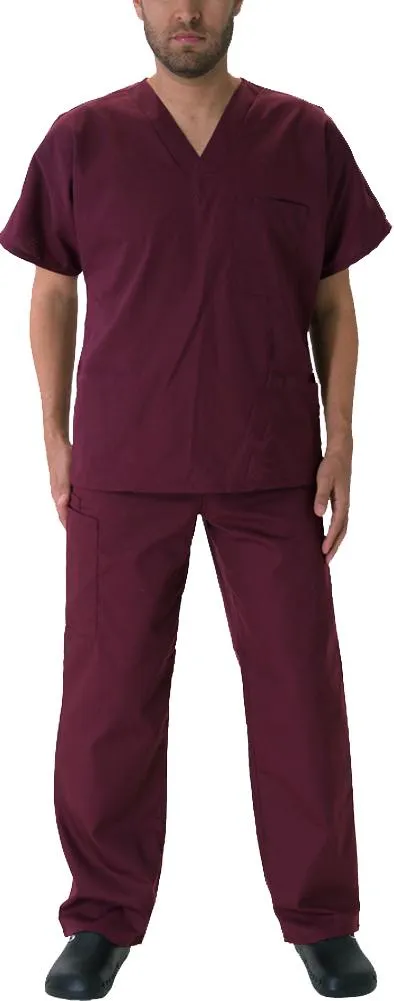 Natural Workwear Mens Authentic EDS Unisex Medical Uniform Cargo Scrub Set, 39918