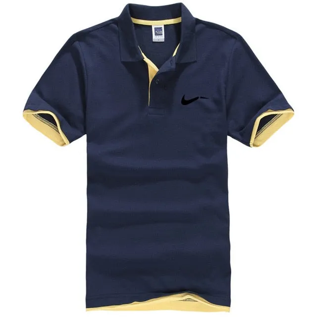 New men's polo shirts high-quality cotton short-sleeved shirts breathable solid polo shirts summer casual business men's wear