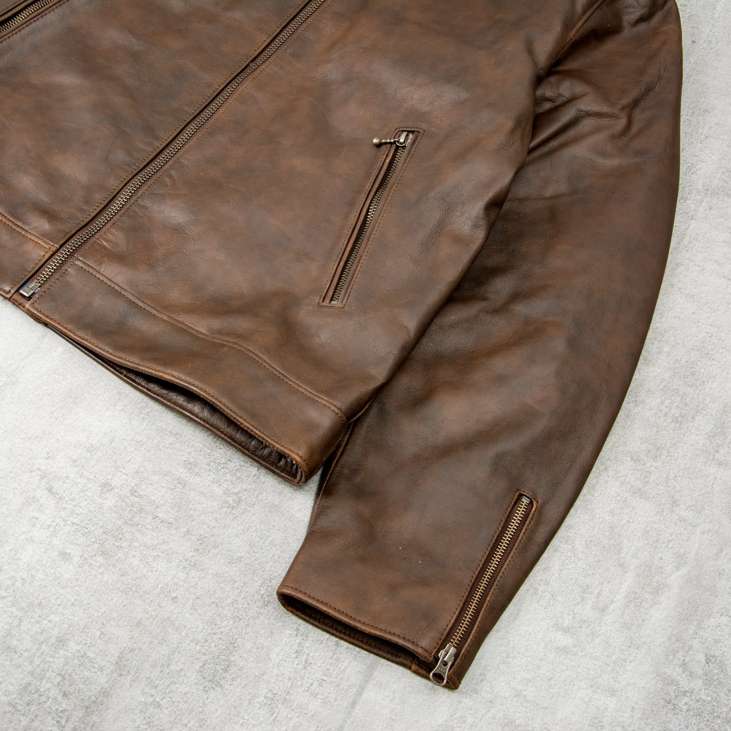 Nudie Eddy Rider Leather Jacket - Brown