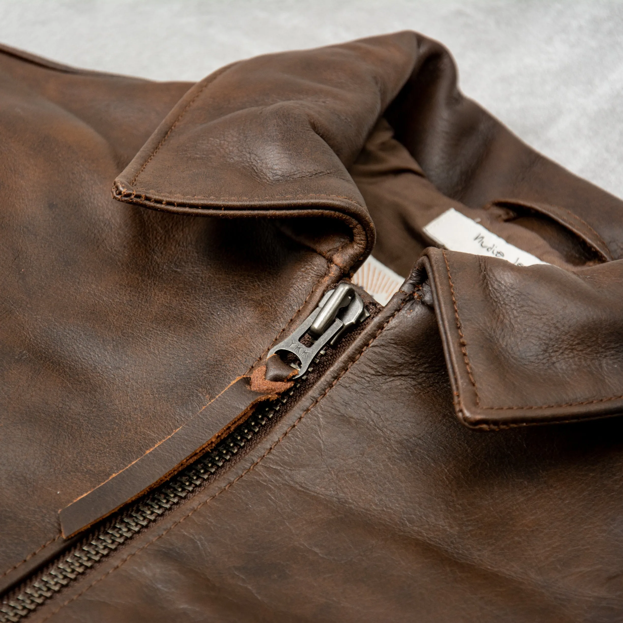 Nudie Eddy Rider Leather Jacket - Brown