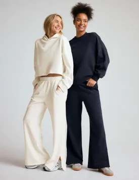 Open Ended Mid Rise Wide Leg Pant