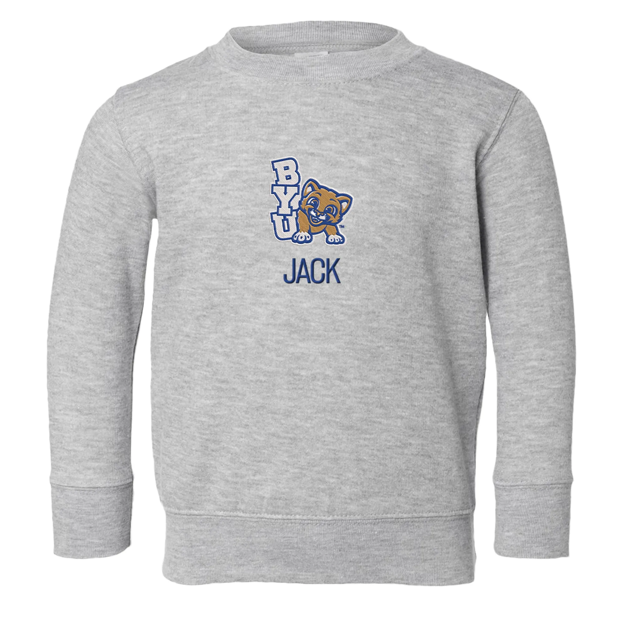 Personalized Brigham Young Cougars Youth Toddler Crewneck Sweatshirt