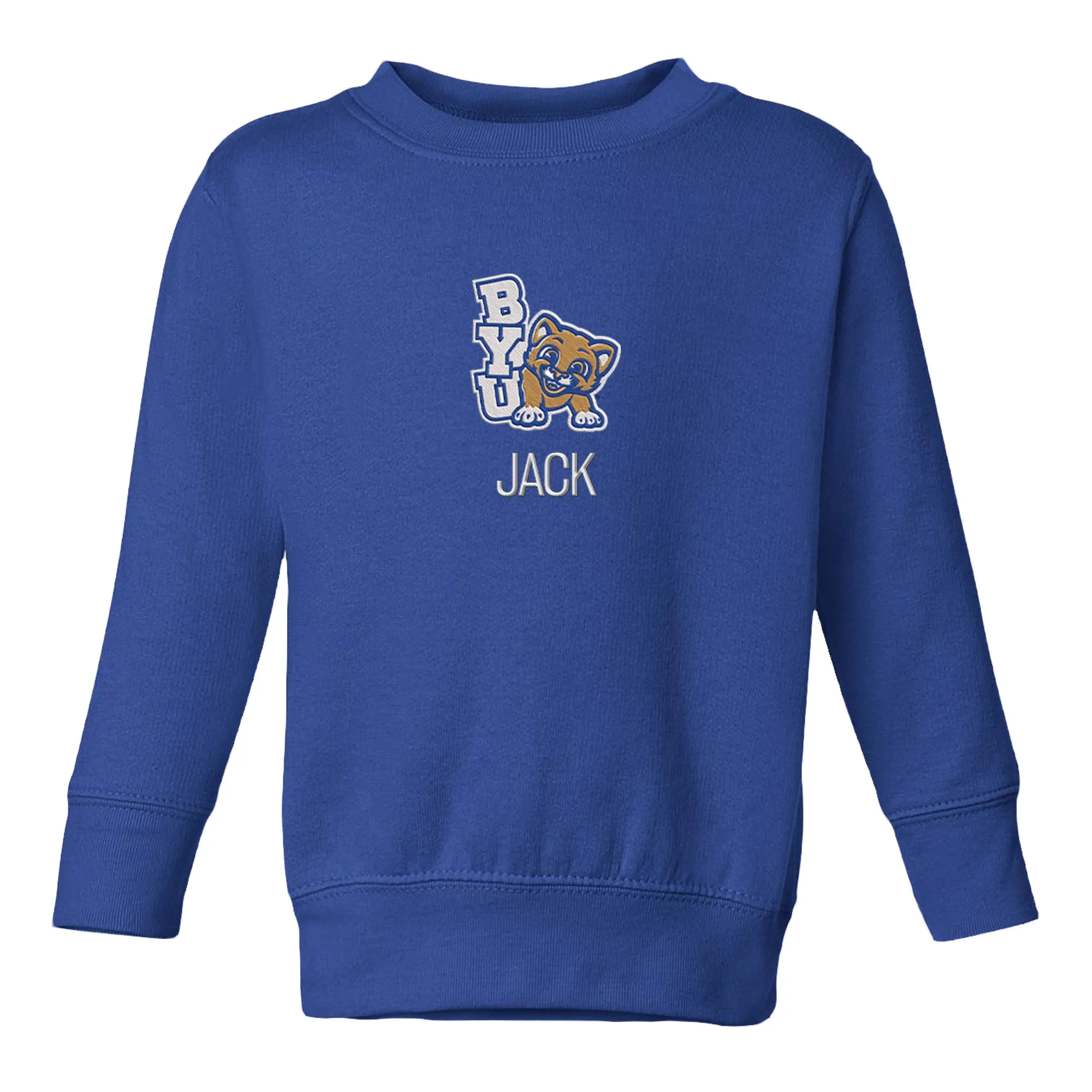 Personalized Brigham Young Cougars Youth Toddler Crewneck Sweatshirt