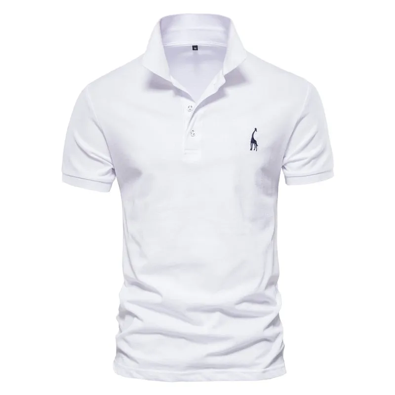 Polo Shirt Men's Casual Deer Embroidery 35% Cotton Polo shirt Men Short Sleeve High Quality polo men